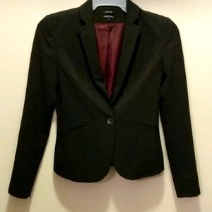 Dark grey women's single button blazer